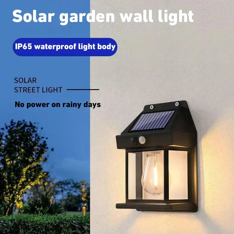 Outdoor Solar Tungsten Wall Light with Motion Sensor IP65 Waterproof LED Safety Light