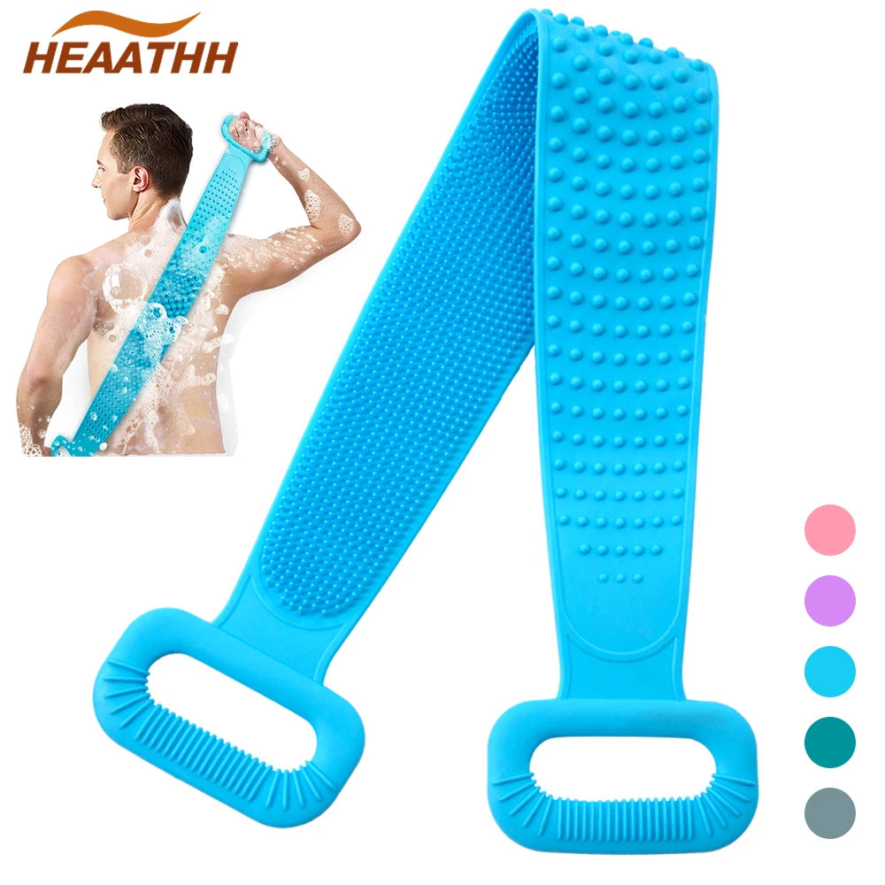 Silicone Body Scrubber Back Massage Exfoliating Sponge Bathroom