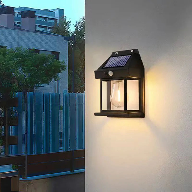 Outdoor Solar Tungsten Wall Light with Motion Sensor IP65 Waterproof LED Safety Light