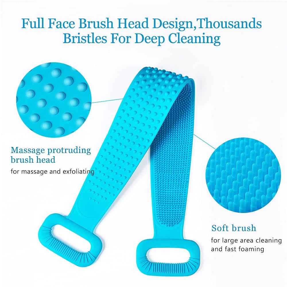 Silicone Body Scrubber Back Massage Exfoliating Sponge Bathroom