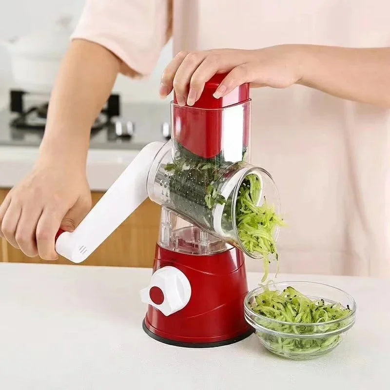 Multifunctional Vegetable Slicer Shredder Cutter Tool 3 Sharp Drums Manual Hand Operated