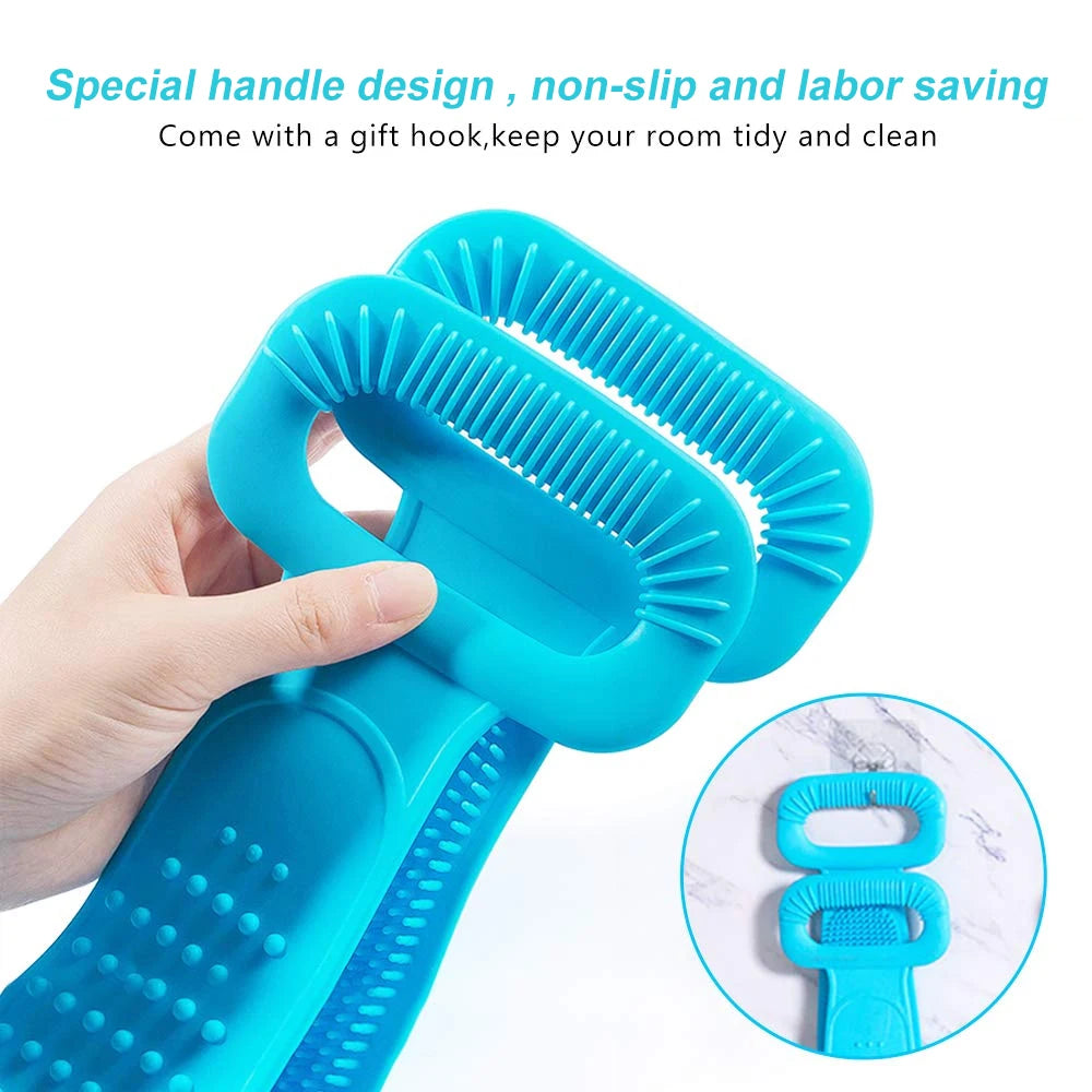 Silicone Body Scrubber Back Massage Exfoliating Sponge Bathroom