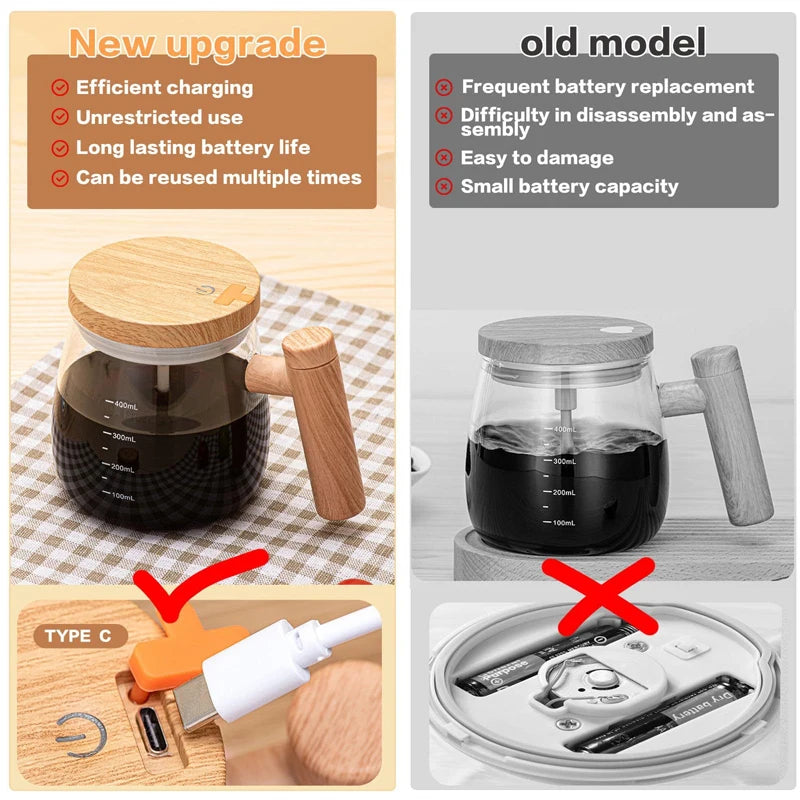 Automatic Stirring Cup Mug Rechargeable Portable Coffee Electric Stirring Rotating