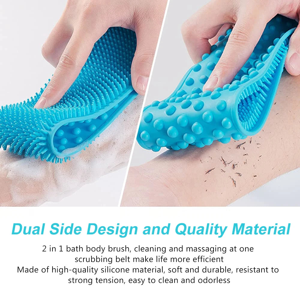 Silicone Body Scrubber Back Massage Exfoliating Sponge Bathroom