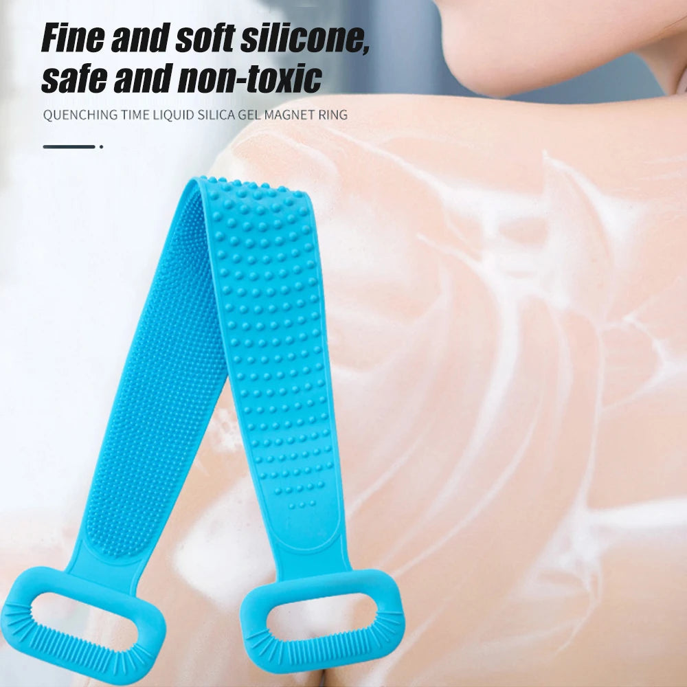 Silicone Body Scrubber Back Massage Exfoliating Sponge Bathroom