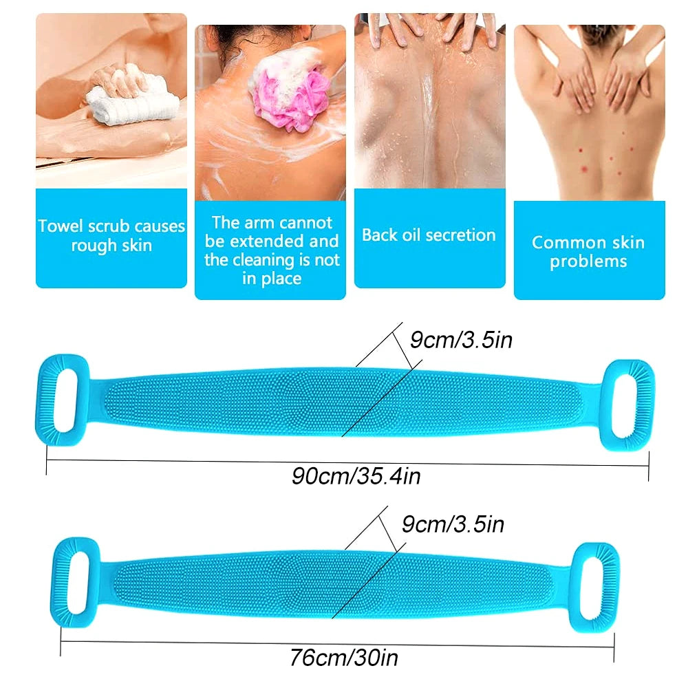 Silicone Body Scrubber Back Massage Exfoliating Sponge Bathroom